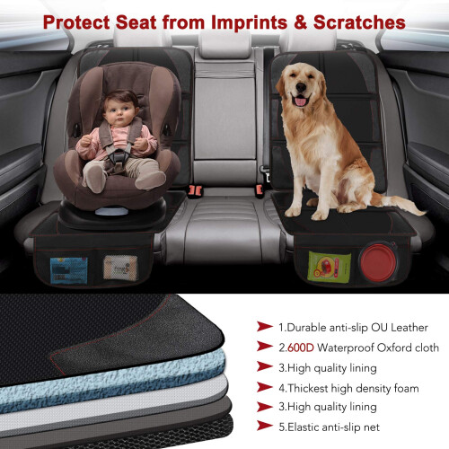 Beicarin Car Seat Protector Cushion Mat, 2 Pack Baby Seat Protector 2