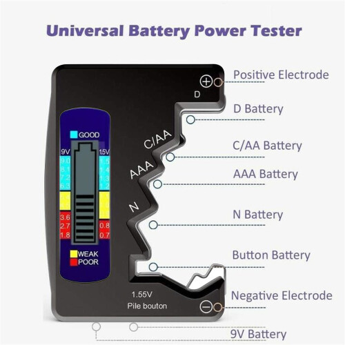 Digitális akkumulátor teszter LCD AA AAA CD N9V1.5V gombelem 2