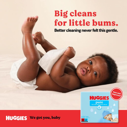 Huggies Huggies Pure Wipes Quad, Pack of 4 1