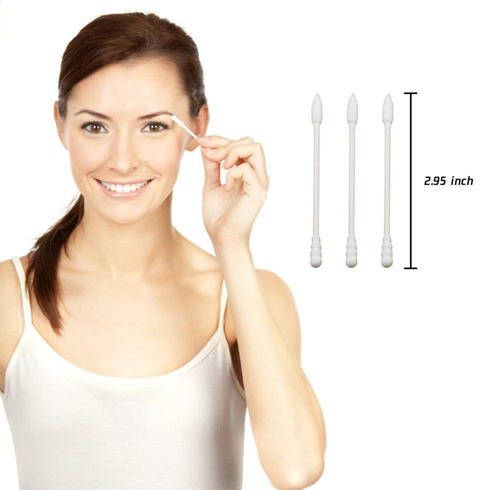 Jeanssar 200Pcs Cotton Swabs Double Tipped Cotton Buds Spiral Head Multipurpose Safe Highly Absorbent Hygienic Cleaning Sterile Sticks