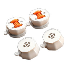 4Pcs Adhesive Casters Wheel with Brake 360 Degree-white O wheel
