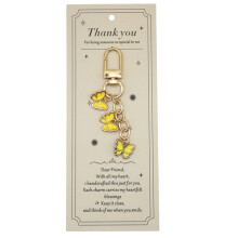 Multifunctional Butterfly Keychain Metal Bag Charm for-Yellow