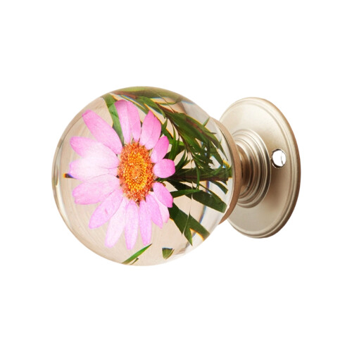 Door Pulls Wardrobe Knob Cupboard Handle-light pink flower