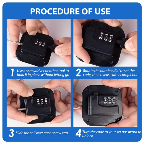 2 PCS Black Password Fridge Lock with Strong Adhesive 2