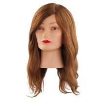 Comair Übungskopf Mia dunkelblond, 40 cm menschliches Echthaar
