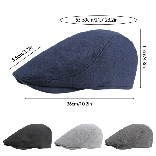 Herren-Schiebermütze aus Baumwolle, marineblau, Einheitsgröße 2