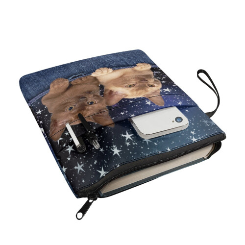 Polyester Book Cover with Zip Closure, 11.4 x 8.7 Inch 2