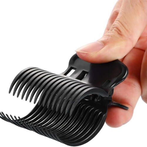 Sorte plastik hårrulleklemmer 6 cm 12 stk. 2