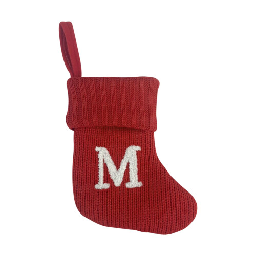 Enfeite de meia de Natal com desenho de letras (1 peça) 1
