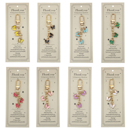 Butterfly Keychain Bag Chain Fashion Bag Charm Convenient-White 1