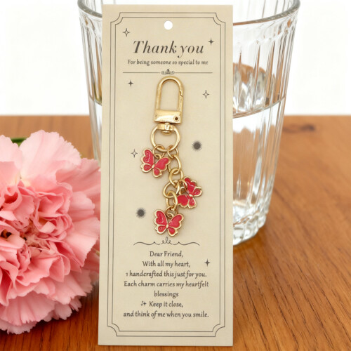 Butterfly Keychain Bag Chain Fashion Bag Charm Convenient-White 2