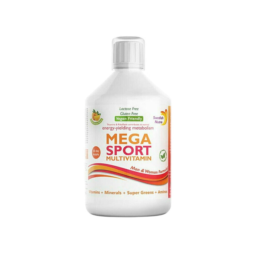 Swedish Nutra Orange Mega Sport Multivitamin Liquid 500Ml