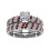 Women's White Stone Wedding Band Handmade Luxury Cut Size 8 1