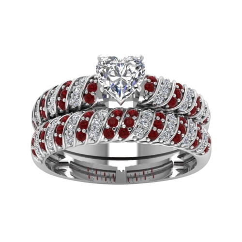 Women's White Stone Wedding Band Handmade Luxury Cut Size 8