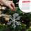 Glitter Snowflake Ornaments Set Silver 28cm 2 pcs 4