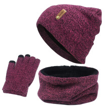 Unisex sammenleggbar solhatt i polyester med skjerf og hansker