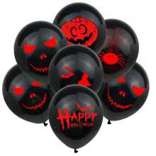 Halloween Pumpkin Balloon Set Latex Blood Fingerprint 12 pcs