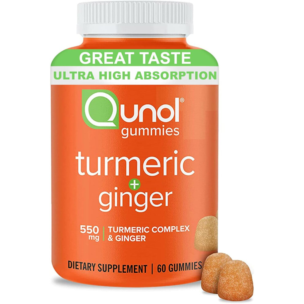 Qunol Turmeric Ginger Gummies Tangerine 60 Count
