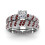 Women's White Stone Wedding Band Handmade Luxury Cut Size 8 2