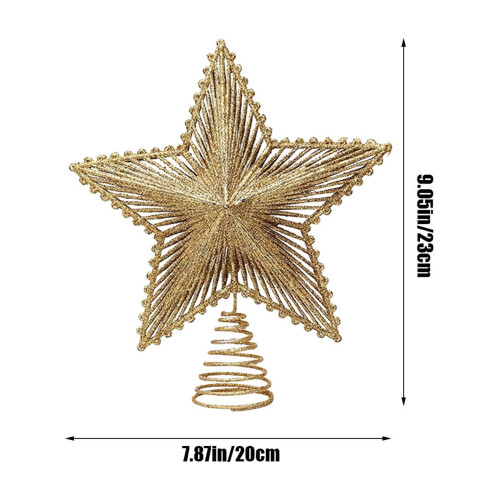 Bethlehem Star Tree Topper Rose Gold Red Silver 8 x 9 inch 2