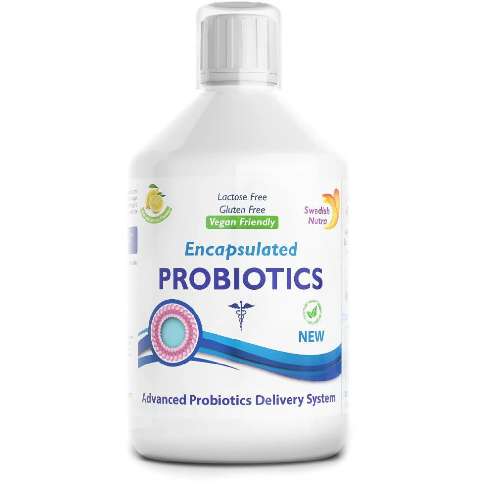 Swedish Nutra Probiotics 10 Billion Cfu Liquid Lemon 500Ml