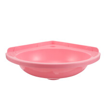 Wandmontiertes Badezimmerbecken Kunststoff Rosa Eckform
