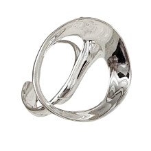 Zwarte Onyx Cocktailring Verstelbare Band Geometrische Twist-1