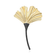 Tropföl-Ginkgos-Blatt-Brosche, künstlerische Handwerkskunst,