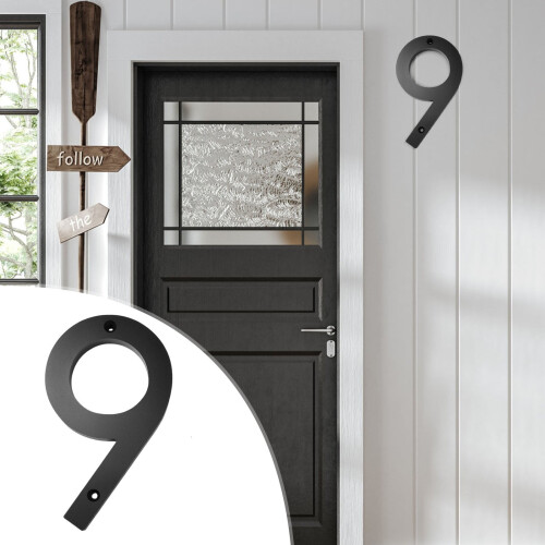 Black Acrylic Floating House Number 5 Inch 1