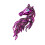 Broche tête de cheval artisanale, accessoire portable en-Violet 1