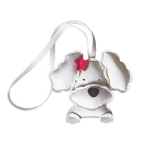 Porte-clés pendentif en cuir PU robuste avec crochet de-Blanc