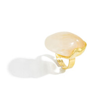 Bague en résine de forme géométrique irrégulière,-Blanc
