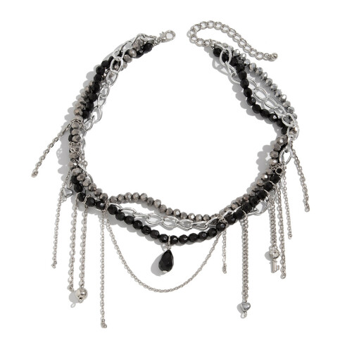 Collier clavicule confortable, pendentif étoile lune amour,-9