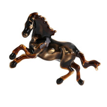 Broche cheval du zodiaque chinois, Styles Vintage,-Marron foncé