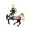 Broche cheval de dessin animé, cadeau idéal, mignon et-Noir 1