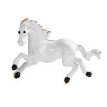 Broche cheval du zodiaque chinois polyvalente, pour sacs à-Blanc
