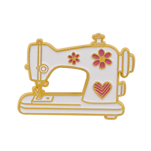 Broche de Machine à coudre de dessin animé, Construction-Blanc