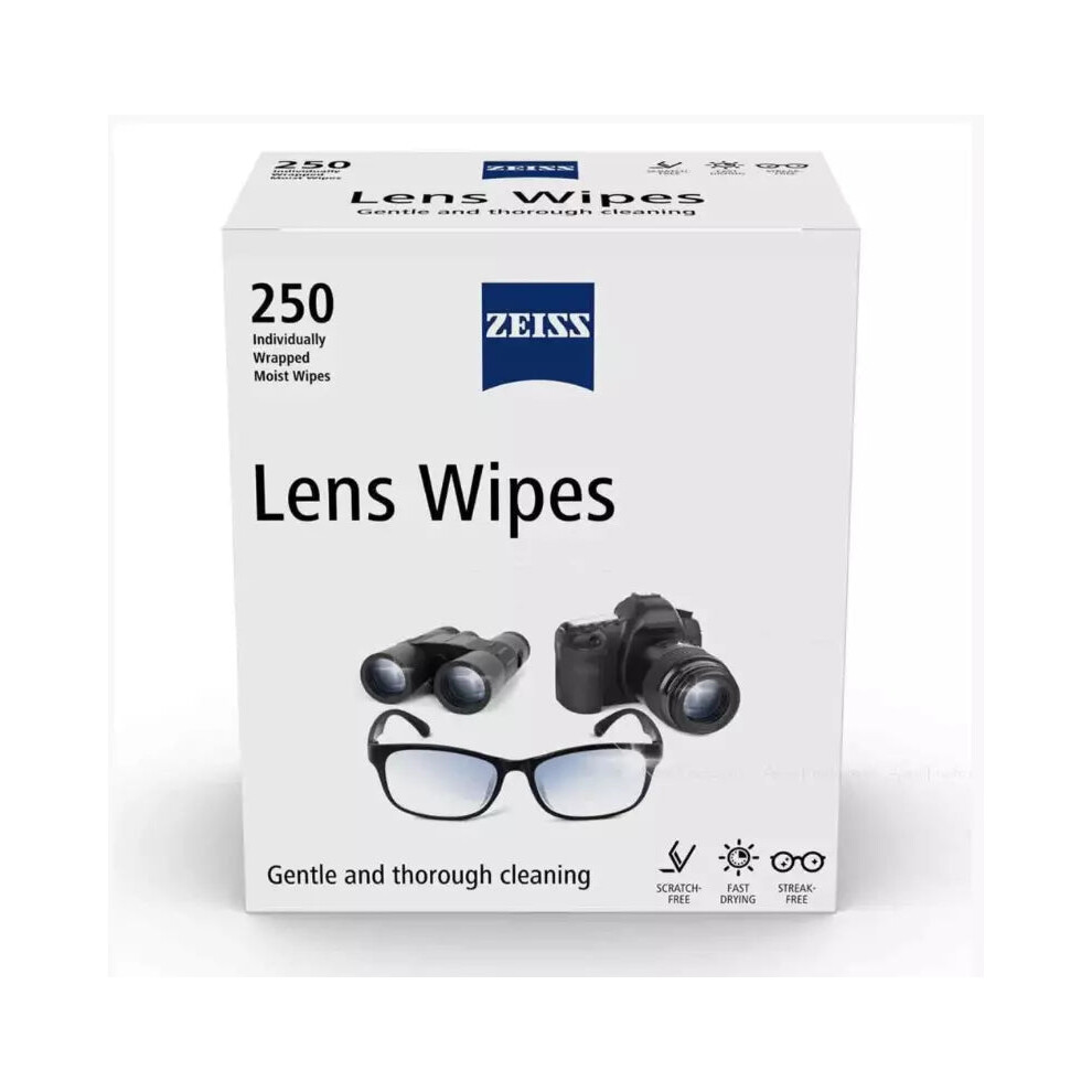 Zeiss Lens Wipes 250 Individually Wrapped Moist Wipes