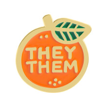 THEY THEM SHE HER Creative Orange Brooch Enamel Pin-QHXZ5174