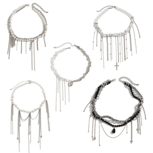 Collier clavicule confortable, pendentif étoile lune amour,-4 1