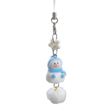 Christmas Themed Snowman Keychain Plush Texture Perfect-snowman