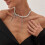 Collier clavicule confortable, pendentif étoile lune amour,-4 6