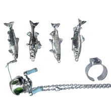 Sentimental Gift For Fathers Day Fishing Reel Necklace-Set 2