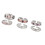 Pack of 6 Metal Stackable Rings Adjustable Opening Pink-Silver 1