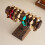 Elegante onregelmatige hars elastische armband-Donkerbruin 7
