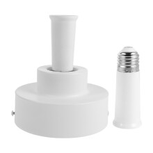 1Set White Home Lamp Socket Extension Metal Screw-in Fan Light Adapter
