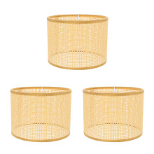 3Pcs Khaki Rattan Woven Lampshades Soft Light Home Decoration