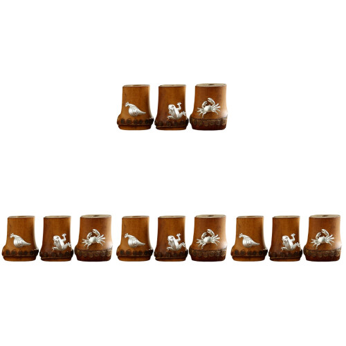 12Pcs Bamboo Teapot Lid Holders Decorative Tea Accessories Cute Design