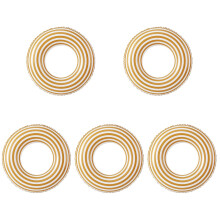 5Pcs Orange Striped PVC Swim Rings for Adults Outdoor Pool Party Fun