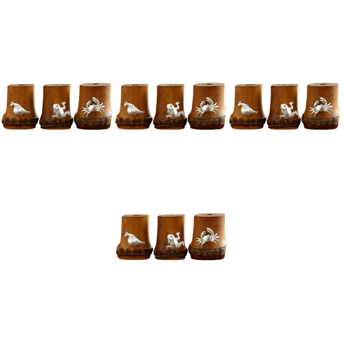 12Pcs Bamboo Teapot Lid Holders Decorative Tea Accessories Cute Design 1